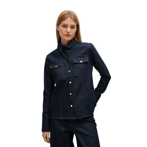 Boss Womens/Ladies Stretch-Cotton Denim Shirt / Blue